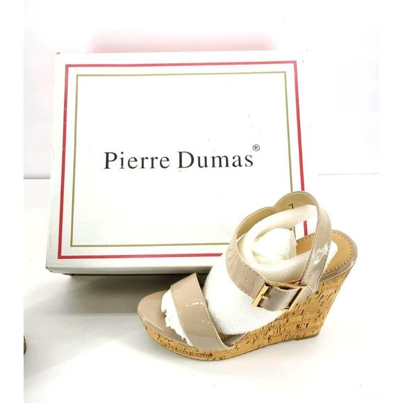 Wedge High Heels, PIERRE DUMAS Sandal Stilettos Wedges High Heel Shoes - Nude, 7 - Picture 5 of 9